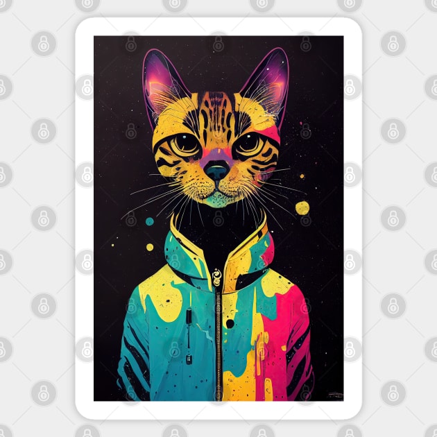 Bengal cat space cadet Sticker by etherElric